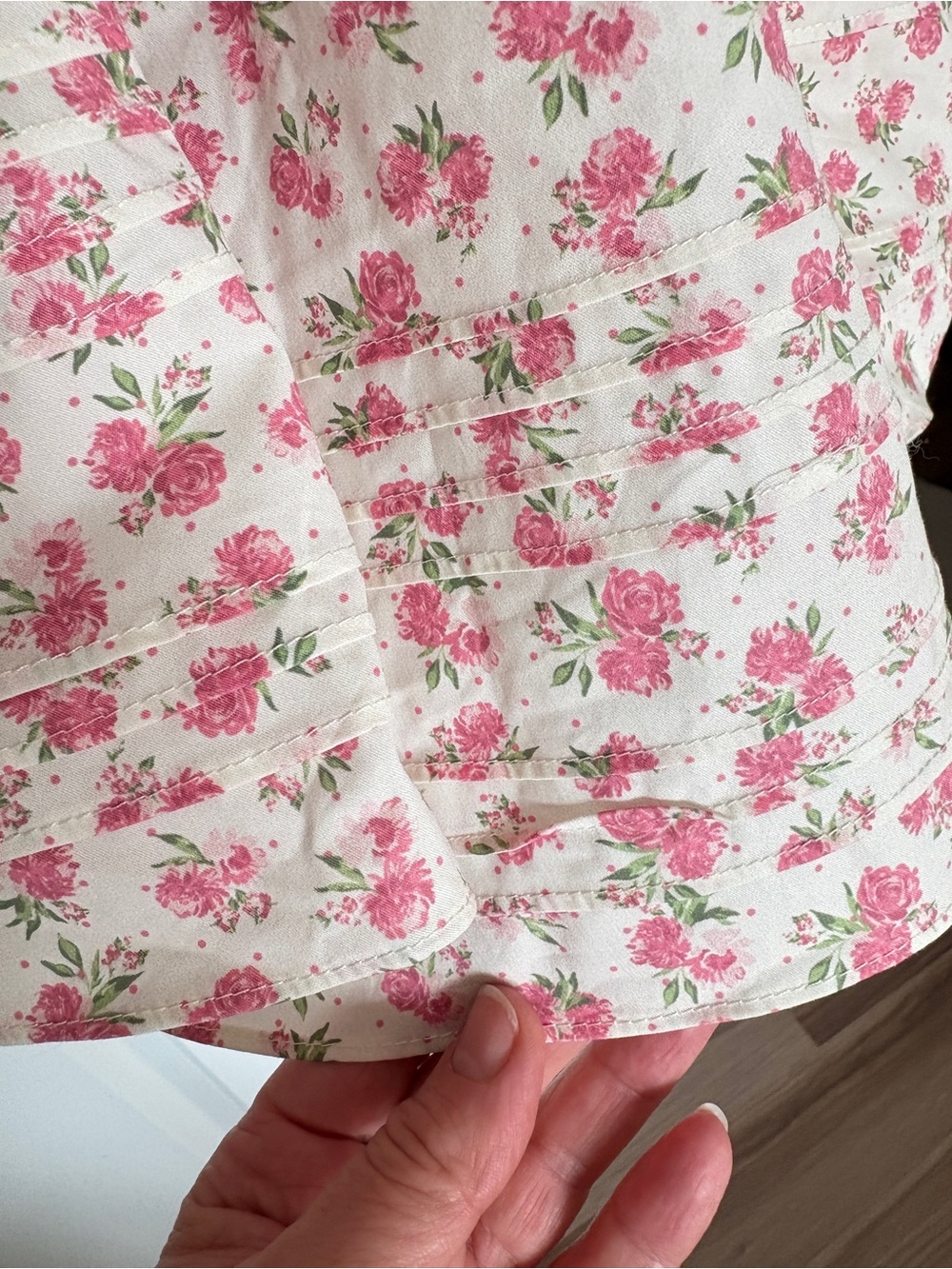 House of CB sz L-Tall Natassia Floral Cottagecore Rosebud Cotton MiniDress - Picture 7 of 15